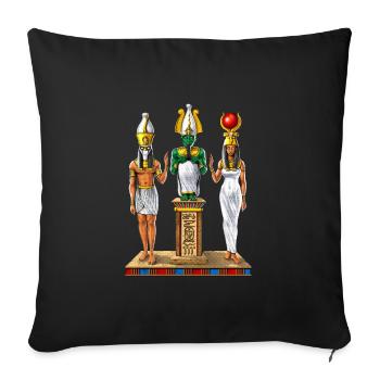 Altägyptische Heilige Dreifaltigkeit - Sofakissenbezug 45 x 45 cm - Schwarz - Vorne