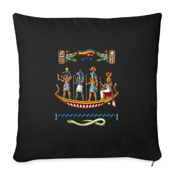 Ancient Egyptian Mythology Gods - Sofa pillowcase 17,3'' x 17,3'' (45 x 45 cm) - black - Front