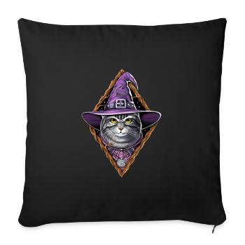 Sorcière du chat - Housse de coussin décorative 45 x 45 cm - noir - Devant