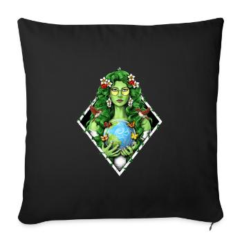 Gaïa Déesse de la Terre Mère - Housse de coussin décorative 45 x 45 cm - noir - Devant
