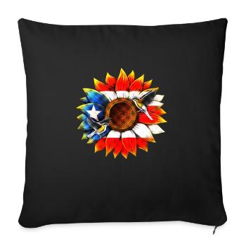 Puerto Rico Sunflower - Sofa pillowcase 17,3'' x 17,3'' (45 x 45 cm) - black - Front