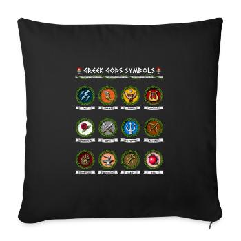 Greek Mythology Gods Symbols - Sofa pillowcase 17,3'' x 17,3'' (45 x 45 cm) - black - Front