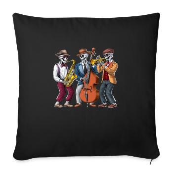 Musiciens de jazz squelettes - Housse de coussin décorative 45 x 45 cm - noir - Devant