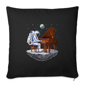 Space Astronaut Pianist - Sofa pillowcase 17,3'' x 17,3'' (45 x 45 cm) - black - Front