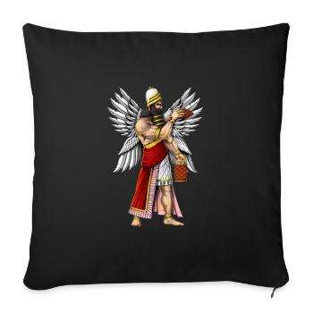 Sumerian God Enki - Sofa pillowcase 17,3'' x 17,3'' (45 x 45 cm) - black - Front