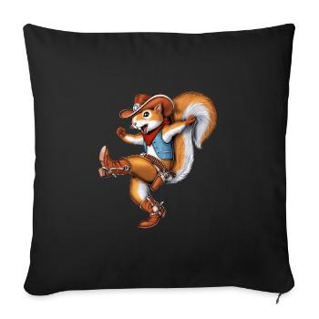Squirrel Cowboy - Sofa pillowcase 17,3'' x 17,3'' (45 x 45 cm) - black - Front