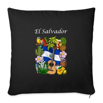 El Salvador Roots - Sofa pillowcase 17,3'' x 17,3'' (45 x 45 cm) - black - Front