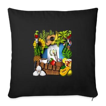 Guatemala-Symbole - Sofakissenbezug 45 x 45 cm - Schwarz - Vorne