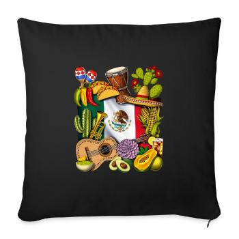 Mexikanisches Erbe - Sofakissenbezug 45 x 45 cm - Schwarz - Vorne