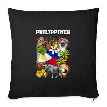 Philippines - Sofa pillowcase 17,3'' x 17,3'' (45 x 45 cm) - black - Front