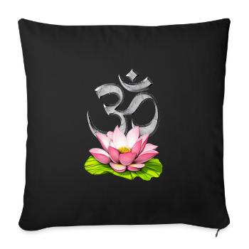 Lotus Flower Om Symbol - Sofa pillowcase 17,3'' x 17,3'' (45 x 45 cm) - black - Front