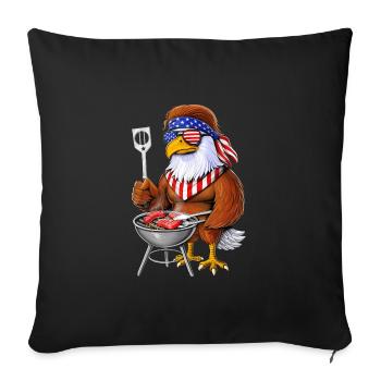American Bald Eagle Barbecue - Housse de coussin décorative 45 x 45 cm - noir - Devant