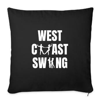 West Coast Swing WCS Westie Dancing Figure - Sofa pillowcase 17,3'' x 17,3'' (45 x 45 cm) - black - Front