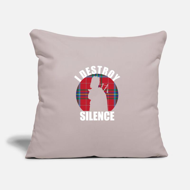 « I Destroy Silence » drôle de conception de cornemuse Housse de coussin décorative 45 x 45 cm