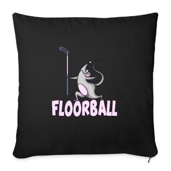 floorball floorball floorball season - Sofa pillowcase 17,3'' x 17,3'' (45 x 45 cm) - black - Front
