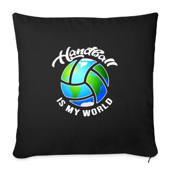 handball handballspieler handball-welt - Sofakissenbezug 45 x 45 cm - Schwarz - Vorne