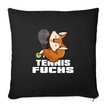 Match de tennis Tennisfuchs joue au tennis « Matchball » - Housse de coussin décorative 45 x 45 cm - noir - Devant