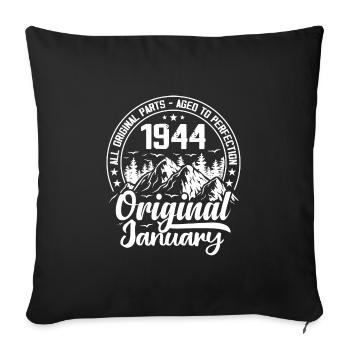 Januar 1944 Original Geschenk zum 80-jährigen Jubiläum - Sofakissenbezug 45 x 45 cm - Schwarz - Vorne