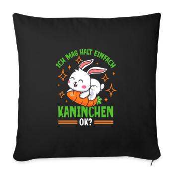 Ich Mag Halt Einfach Kaninchen - Sofakissenbezug 45 x 45 cm - Schwarz - Vorne