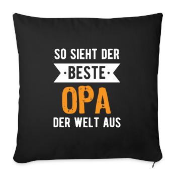So sieht der beste Opa der Welt aus - Sofakissenbezug 45 x 45 cm - Schwarz - Vorne