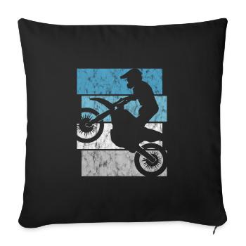 Motorrad Enduro Motocross Retro Motorcross Stunt - Sofa pillowcase 17,3'' x 17,3'' (45 x 45 cm) - black - Front