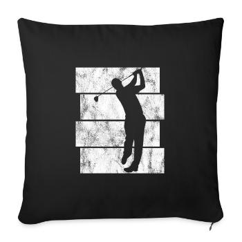 Golf golfeurs rétro Golf club Golf Golf - Housse de coussin décorative 45 x 45 cm - noir - Devant
