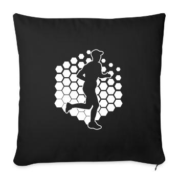 Jogging Jogging Marathon Running Runner - Sofa pillowcase 17,3'' x 17,3'' (45 x 45 cm) - black - Front