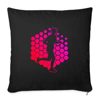 Jogging Marathon Running Marathon Runners - Sofa pillowcase 17,3'' x 17,3'' (45 x 45 cm) - black - Front