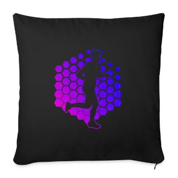 Marathon Runner Jogging Jogging Marathon - Housse de coussin décorative 45 x 45 cm - noir - Devant