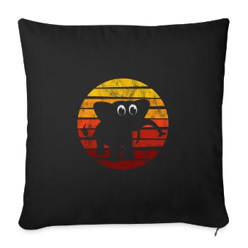 Eléphant éléphant pour enfants - Housse de coussin décorative 45 x 45 cm - noir - Devant