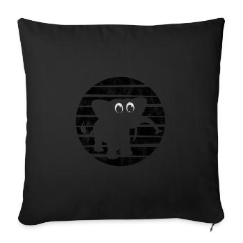Eléphant éléphant pour enfants - Housse de coussin décorative 45 x 45 cm - noir - Devant