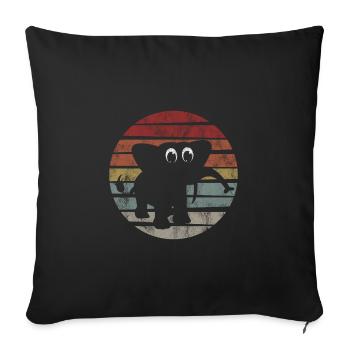 Elefanten Elefant für Kinder - Sofakissenbezug 45 x 45 cm - Schwarz - Vorne