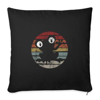 Frosch Frösche Geschenk für Kinder Lustig Witzig - Sofakissenbezug 45 x 45 cm - Schwarz - Vorne