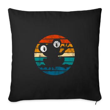Frog Frogs Gift for Kids Funny Funny - Sofa pillowcase 17,3'' x 17,3'' (45 x 45 cm) - black - Front