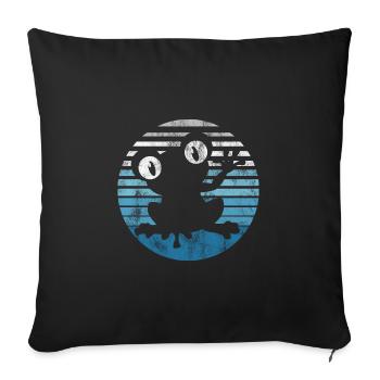 Frosch Frösche Geschenk für Kinder Lustig Witzig - Sofakissenbezug 45 x 45 cm - Schwarz - Vorne