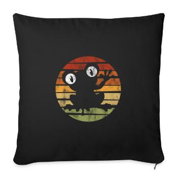 Frosch Frösche Geschenk für Kinder Lustig Witzig - Sofakissenbezug 45 x 45 cm - Schwarz - Vorne