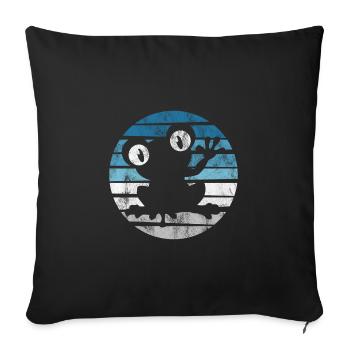 Frog Frogs Gift for Kids Funny Funny - Sofa pillowcase 17,3'' x 17,3'' (45 x 45 cm) - black - Front