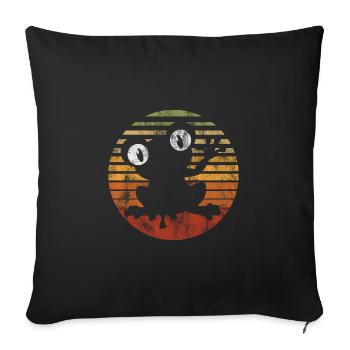 Frosch Frösche Geschenk für Kinder Lustig Witzig - Sofakissenbezug 45 x 45 cm - Schwarz - Vorne