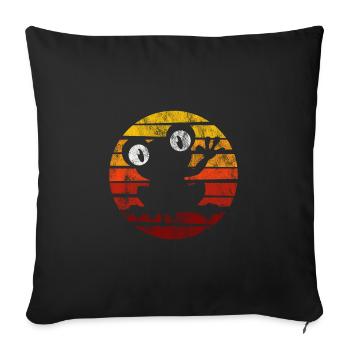 Frog Frogs Cadeau pour enfants Drôle Drôle - Housse de coussin décorative 45 x 45 cm - noir - Devant