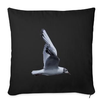 A flying seagull - Sofa pillowcase 17,3'' x 17,3'' (45 x 45 cm) - black - Front