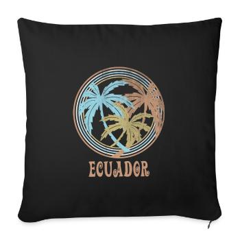Ecuador - Sofa pillowcase 17,3'' x 17,3'' (45 x 45 cm) - black - Front