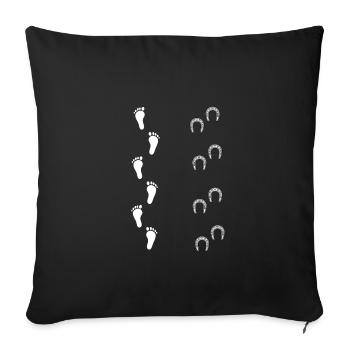Cheval femmes fer à cheval cheval fille - Housse de coussin décorative 45 x 45 cm - noir - Devant