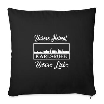 Karlsruhe Karlsruher Liebe - Sofakissenbezug 45 x 45 cm - Schwarz - Vorne