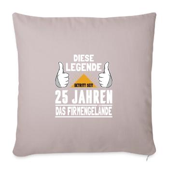 Firmenjubiläum 25 Jahre Dienst - Sofakissenbezug 45 x 45 cm - helles Taupe - Vorne
