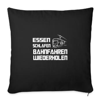 Straßenbahnfahrer Straßenbahn S-Bahn - Sofakissenbezug 45 x 45 cm - Schwarz - Vorne
