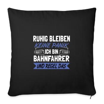 Straßenbahnfahrer Straßenbahn S-Bahn - Sofakissenbezug 45 x 45 cm - Schwarz - Vorne