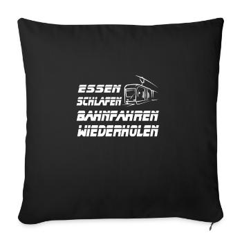 Straßenbahnfahrer Straßenbahn S-Bahn - Sofakissenbezug 45 x 45 cm - Schwarz - Vorne