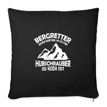 Bergretter Pistenwacht - Sofakissenbezug 45 x 45 cm - Schwarz - Vorne