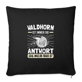 Waldhorn Hornspieler Waldhorn-Spieler - Sofakissenbezug 45 x 45 cm - Schwarz - Vorne