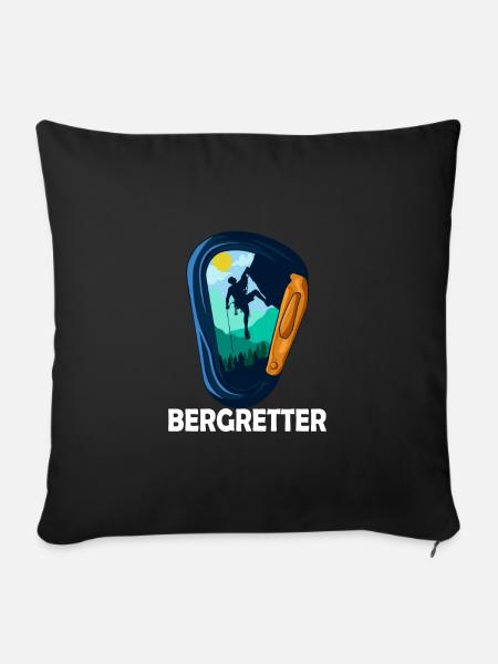 Bergretter Pistenwacht - Sofakissenbezug 45 x 45 cm - Schwarz